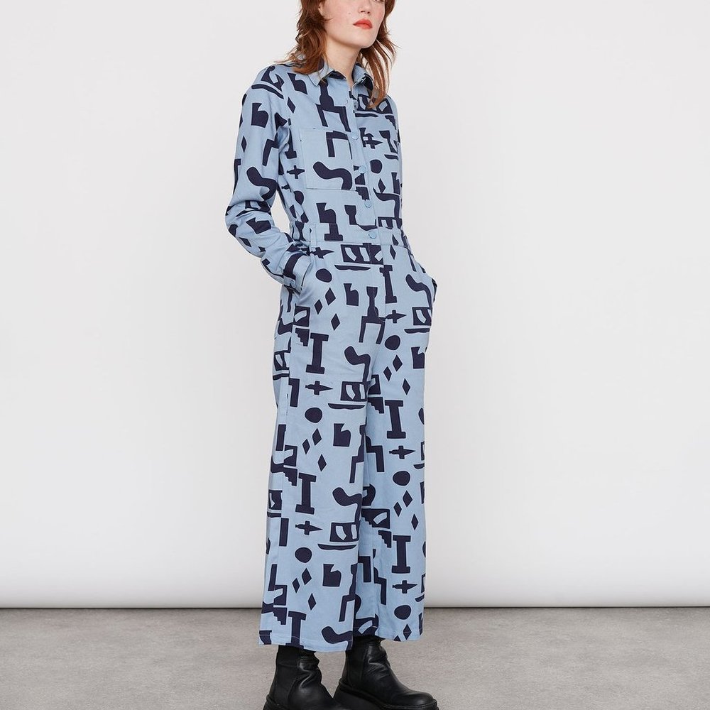 NWT Lazy Oaf Jumpsuit - Shapes Bric-a-brac Pattern - Picture 2 of 10